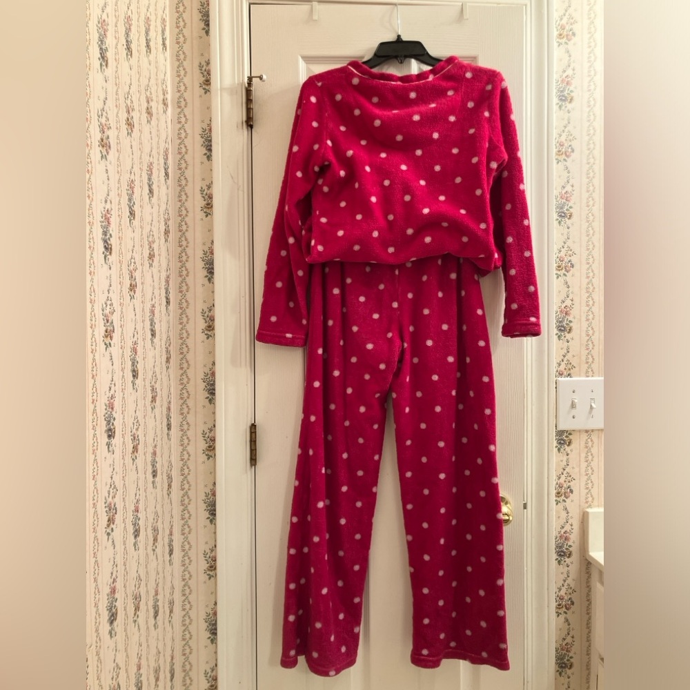 Hot and Light Pink Polka Dot Pajama Set